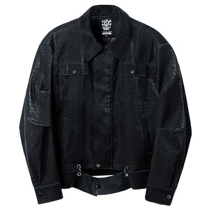 
Muscle Dog Removable Hem Autumn and Winter Leather Jacket Men's Trendy American Loose Casual Fitness Jacket Jacket