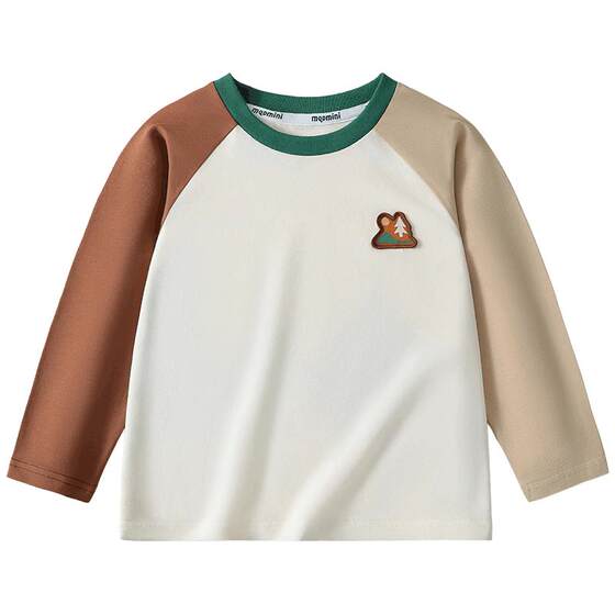 
MQDmini children's clothing boys' long-sleeved T-shirt 2026 new spring clothing children's round neck spring baby tops short-sleeved clothes