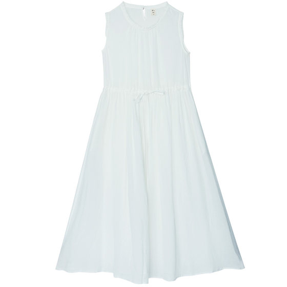 
Reminiscing the old ramie round neck sleeveless dress for women in spring and summer 2025 new high-waist long skirt white skirt vest skirt