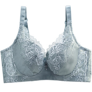Recommend women's underwear cups Gathering ultra -thin models with steel rims without sponge lace large -size bras, parallel breasts