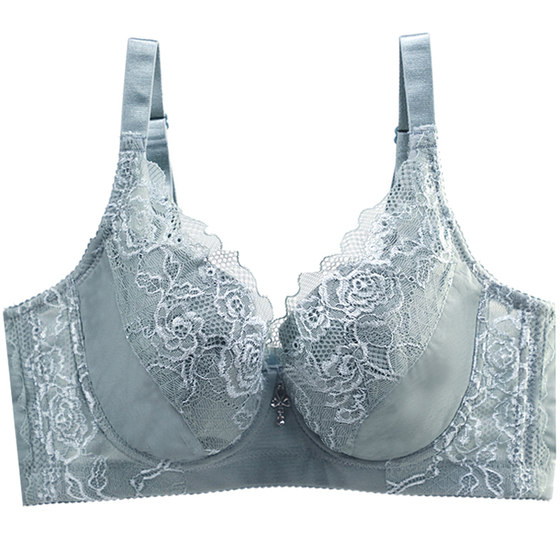 Recommend women's underwear cups Gathering ultra -thin models with steel rims without sponge lace large -size bras, parallel breasts