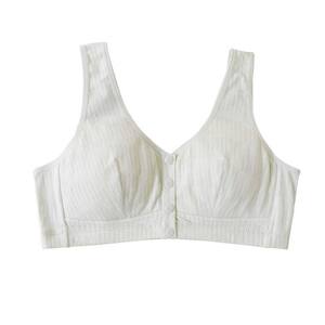 
Mother's underwear for middle-aged and elderly women without rims bra pure cotton inner bra grandma vest style front buckle breastfeeding thin section