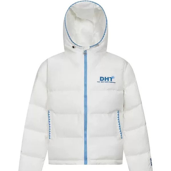 
126KID American shell embroidery thickened warm hooded down jacket cotton coat for men and women winter loose cotton coat for couples