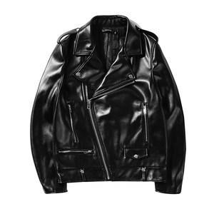 Motorcycle leather jacket men's jacket 2025 spring new youth trend handsome lapel PU Korean version slim leather jacket
