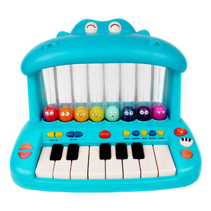 B.Toys Hippo piano, infant, and children music electronic piano, baby early education instrument toys soft lighting