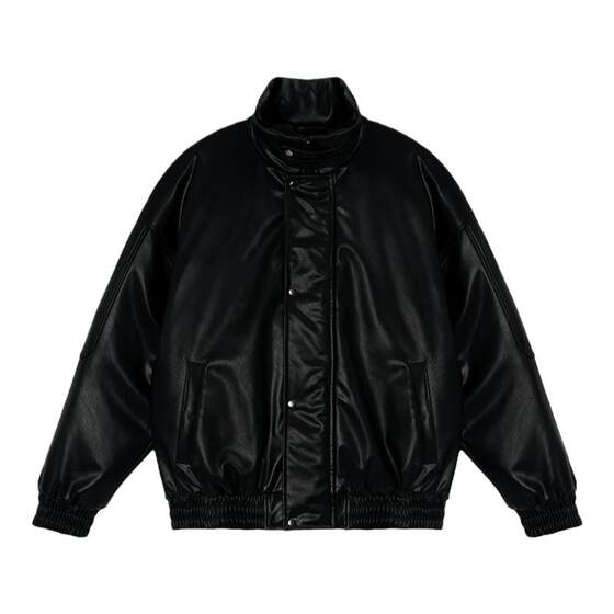 
Lujiamen American large size winter cotton coat men's warm leather jacket loose cotton coat sports fitness winter jacket