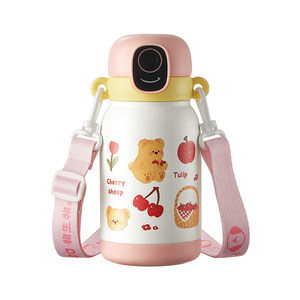 
Biometric smart fingerprint unlock password thermos cup for children going to school special water cup student kettle straw cup