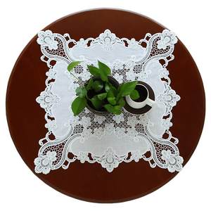 Weimi 9936 national style pure white lace hollow dining table fabric cloth round table cushion dust -proof cloth cover to cover towel
