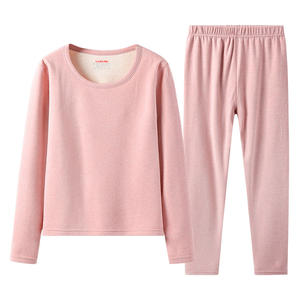 
Girls' thermal underwear, junior and high school students' autumn clothes and long trousers set, German velvet plus velvet and thickened school uniform artifact with down inside