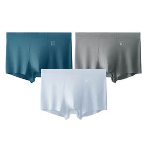 3 pieces of banana silver leather 500E men's boxer underwear Modal large size ice silk breathable boxer shorts for men