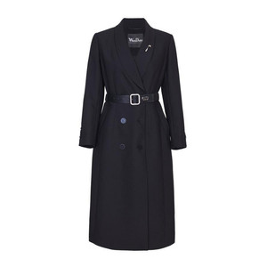 
Wandian 2025 spring new black long windbreaker elegant style dress jacket 1241B01SJ1YX