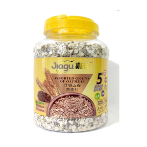 
Jiagu mixed five-grain oatmeal multi-grain mixed ready-to-eat healthy breakfast meal replacement 1500g can