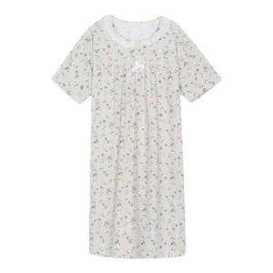Xin helped HomeDress lace floral night skirt summer breathable short -sleeved pajamas loose and thin home service girl