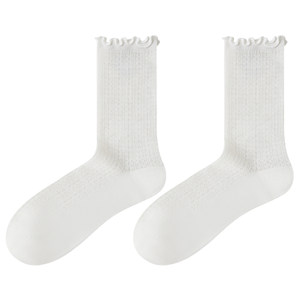 
Lace socks for women summer thin cotton socks deodorant antibacterial mid-calf socks pile socks summer girls white stockings