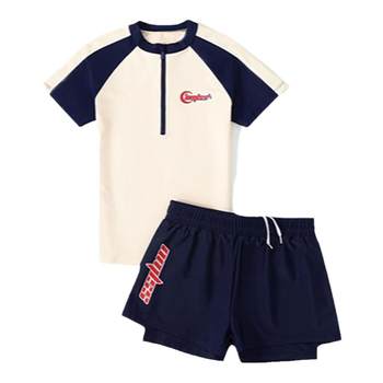 Children's swimsuits, girls split swimsuits 2025 new style medium and large children's sun protection swimsuit professional training set