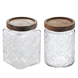 Retro food grade glass storage jar household wide mouth bottle