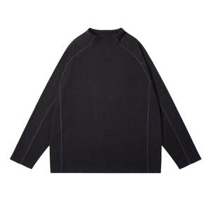 
NMAX large-size trendy men's autumn new double-sided fleece T-shirt multi-color small turtleneck effortlessly fitted inside