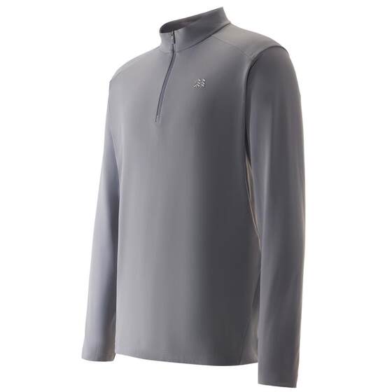 
KOLON SPORT outdoor casual clothes windproof and antibacterial antistatic men and women brushed semi-zipper long-sleeved T-shirt