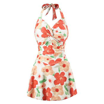 Yimeishan one-piece swimsuit for female adults 2025 new style high-end halter neck, slightly fat, covering the flesh, making you look slim, beautiful and beautiful for hot spring bathing