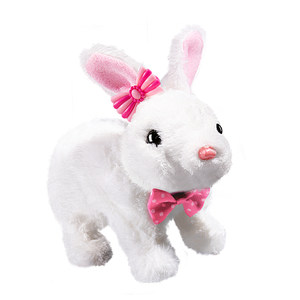 Children's Electric Rabbit Plush Toy Girl Pet White Rabbit Doll Doll New Year's Birthday Gift Baby