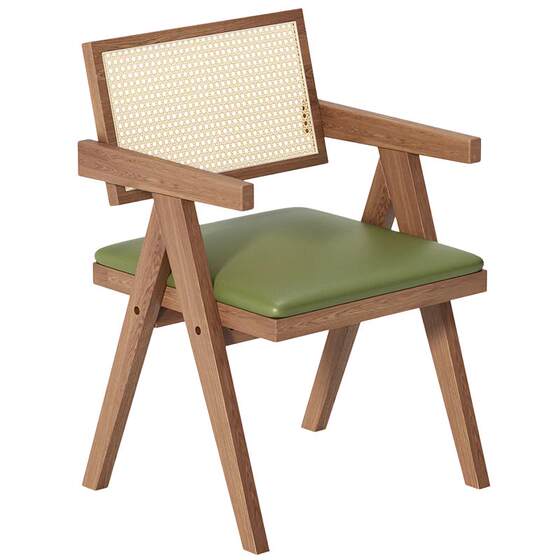 
Sanmeng solid wood dining chairs, home dining tables and chairs, antique style Chandigarh rattan chairs, makeup chairs, cafe chairs