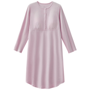 
October crystallized maternity nightgown with breast pads, pure cotton nursing pajamas, front buttoned maternity dress, postpartum dress, postpartum dress