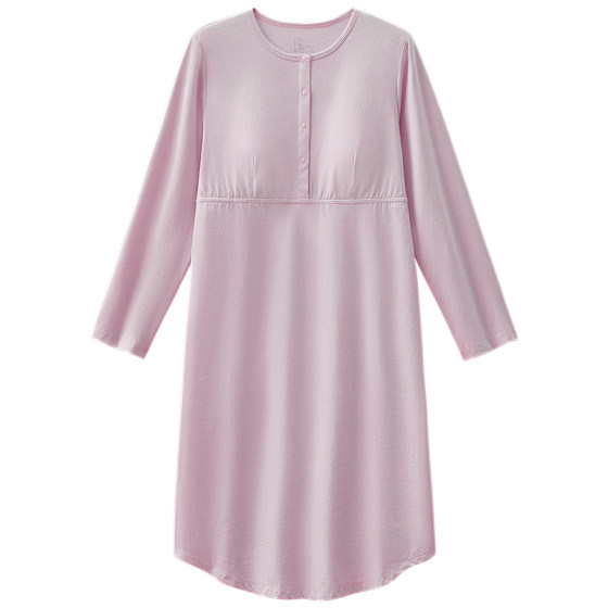 
October crystallized maternity nightgown with breast pads, pure cotton nursing pajamas, front buttoned maternity dress, postpartum dress, postpartum dress