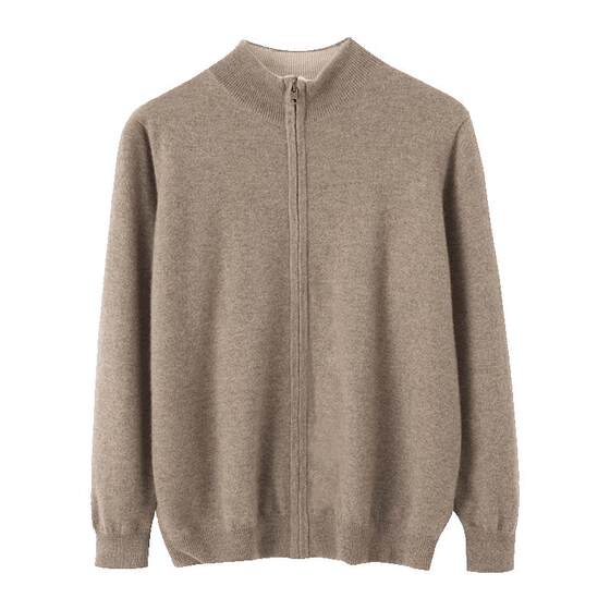 
Half turtleneck 100 pure cashmere sweater men's cardigan winter knitted loose double-sided sweater thickened double-sided jacket