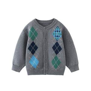 
[Anti-ball electrostatic college style] Qiqixiong boy cardigan sweater spring and autumn baby admission clothes children's knitting