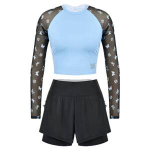 
Xu Yiyang's same style sisia new swimsuit women's surfing sun protection long-sleeved sports hot springs slim split swimsuit