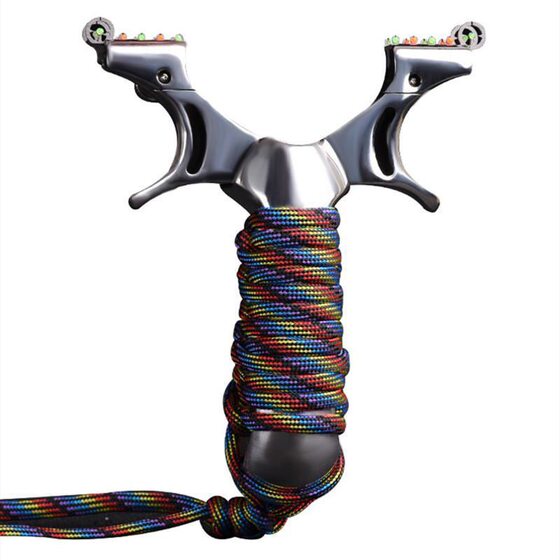 
All-steel chasing dragon flat leather precision slingshot high-precision fast-pressing special slingshot frame outdoor competition high-voltage heavy-duty professional