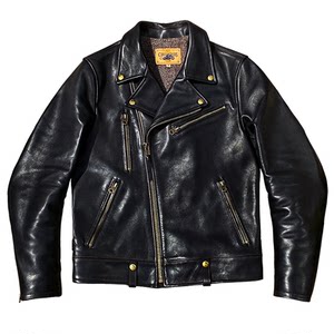The king of reputation! Head layer cowhide lapel diagonal motorcycle jacket slim fit men's genuine leather jacket