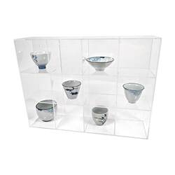 Acrylic transparent lattice rack custom cup storage rack