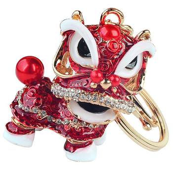 Chinese Wind Lion Pendant Lion Dance Key Bentian Male Creative Pendant Little Lion Towing Bag Jewelry Cute
