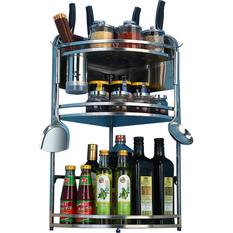 Stainless Steel Semicircular Shelf Kitchen Corner Storage Rack ...