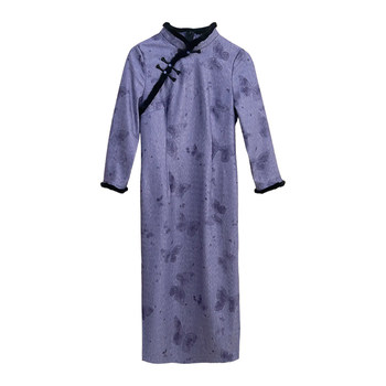 Meet the plus size new Chinese plus plush fur collar cheongsam