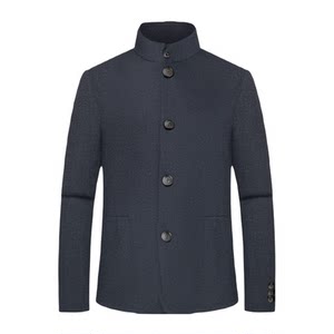 
Woodpecker high-end woolen coat men's down liner removable warm jacket middle-aged casual cashmere tunic suit