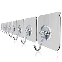 Transparent hook, strong load-bearing stainless steel wall adhesive, traceless adhesive hook, no punching, dormitory wall adhesive hook