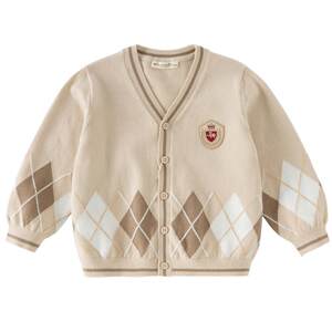 
David Bella Children's Sweater Cardigan 2026 Spring Antistatic Boys College Style Knitted Cotton Long-Sleeved Jacket