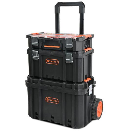 TACTIX 320382 キャリー付3段ツールボックス Tactix 320-382 Multi-Function Stacking Storage Box Set