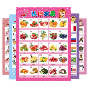 Baby Cognitive Wall Picture for Children's Early Education Silent Learning to Speak Wall Picture for Infants and Young Children's Enlightenment Pinyin Recognition Card Wall Sticker