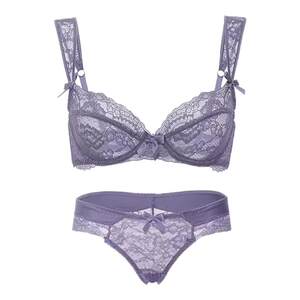 
LA Purple Charm丨Quiet Series*Niche Pure Desire Sexy Underwear Women's Lace Strap Bra Set