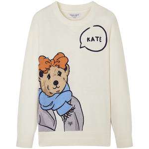 
TeenieWeenie Bear Outlet Autumn Jacquard Pullover White Sweater Knitted Small Sweater