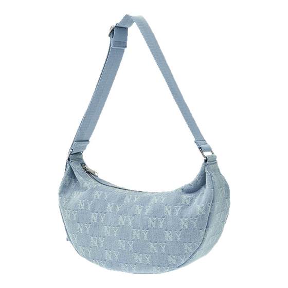 
MLB official male and female couple retro denim all-printed presbyopia adjustable armpit bag 25 autumn and winter new style BQMD1