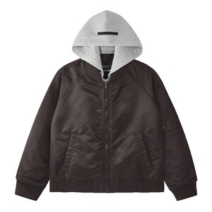 
FILA FUSION Fila trendy brand cotton jacket for women 2026 spring new fashion casual fake two-piece hooded jacket