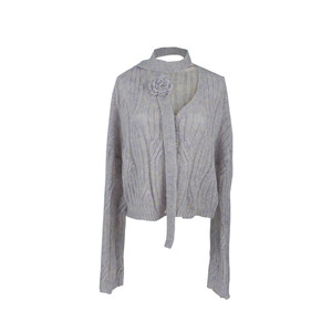 
Chi Umbrella 26/ss Mianmian Qianjin variegated dyed mixed purple V-neck scarf wool knitted cardigan jacket