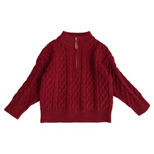 
Boys stand-up collar sweater autumn and winter 2025 new boys red inner sweater children's fashion twist sweater