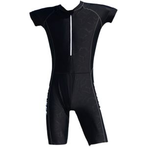 Men's connective flat -angle professional training black short sleeve plus fat large -size drying sports sunscreen student swimsuit clothing
