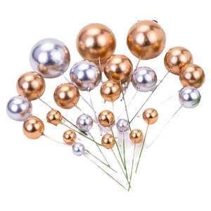 100 cake decorations gold color ball silver ball color ball color ball golden ball birthday party plug -in accessories
