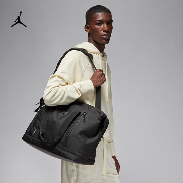 Jordan official Nike Jordan Tote luggage baggage bag summer storage zipper pocket handle ທົນທານ HF1865
